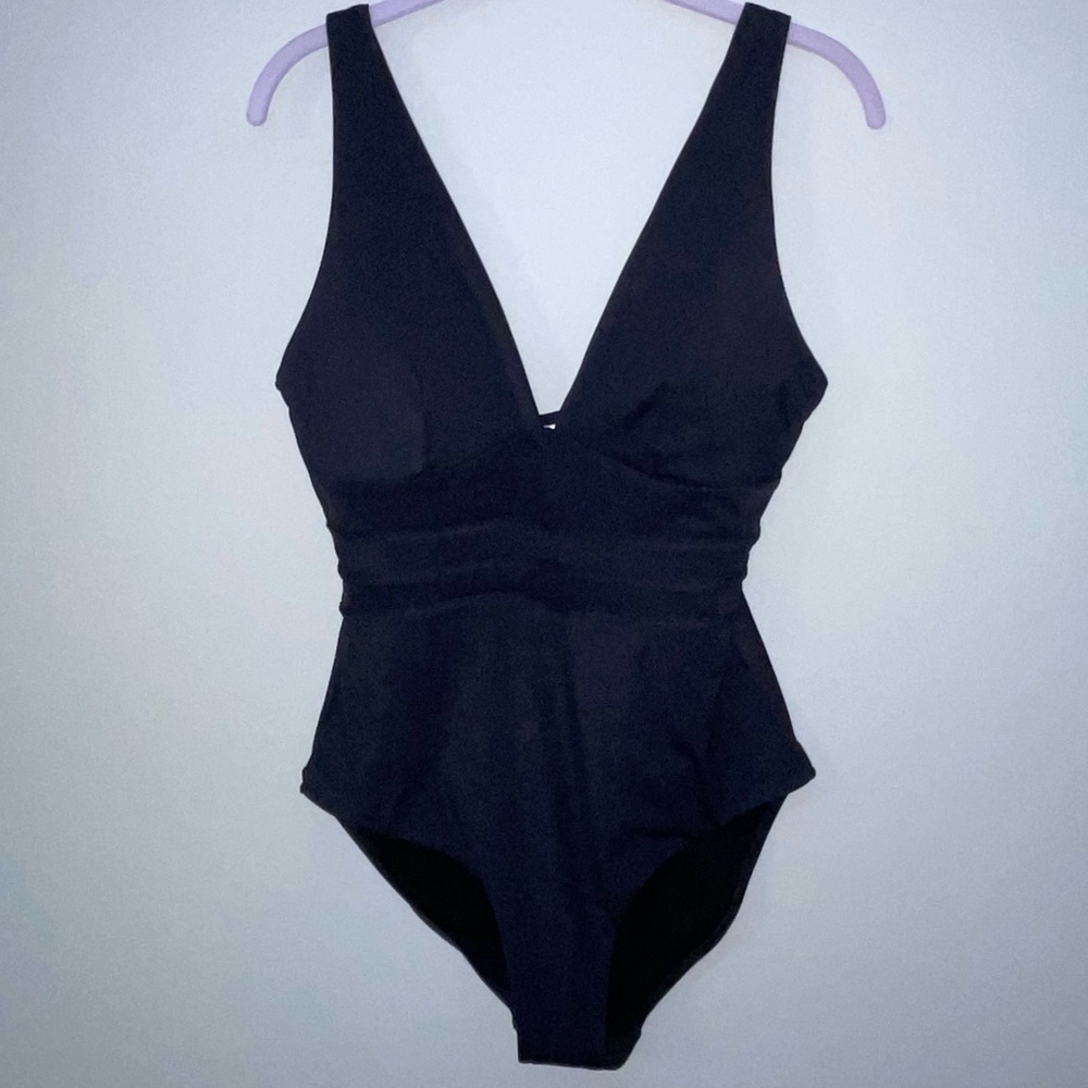 Sea Level Australia Swimsuit Sz 10 Longline Black One Piece Dark Romance NWT
